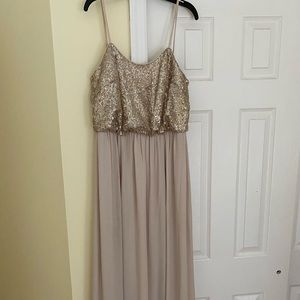 David’s Bridal floor length bridesmaid dress